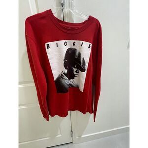 Brooklyn Mint Size L Biggie Red‎ Fleece Sweatshirt 90s Rap Hip Hop